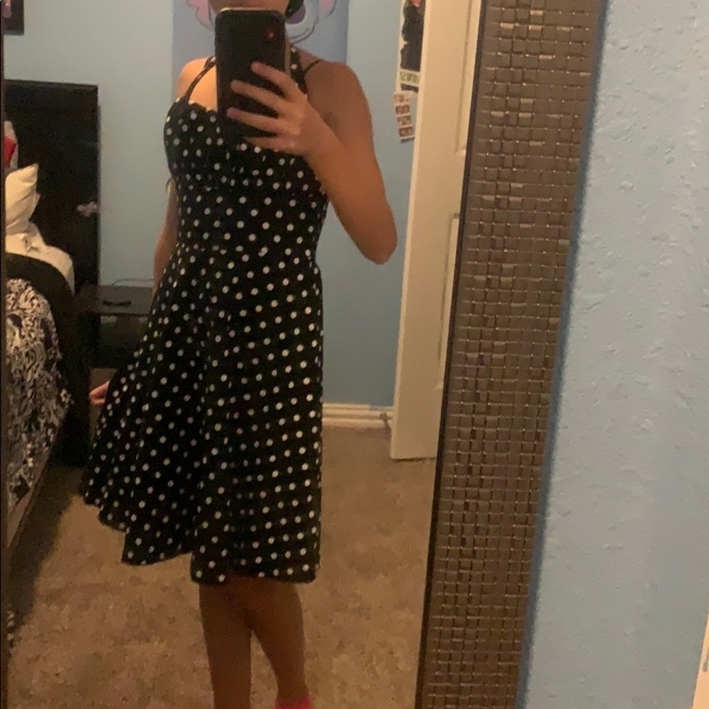 A black and white dress.